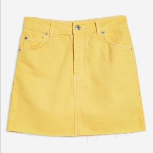 Topshop Skirts Topshop Yellow Denim Skirt Poshmark